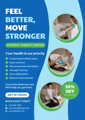 Blue Modern Therapy Promotion Poster