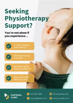 Teal Professional Physiotherapy Advertisement Poster