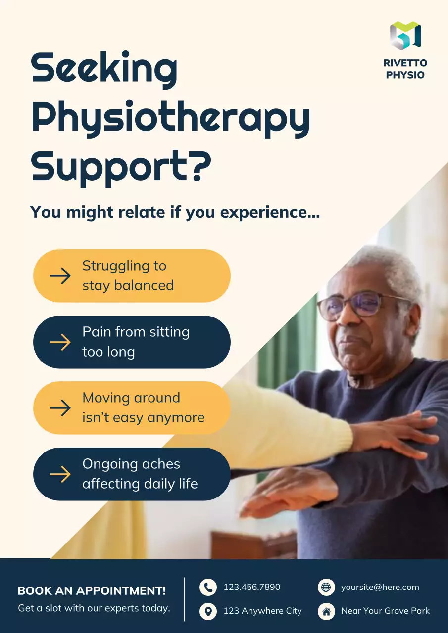 Beige Modern Physiotherapy Advertisement Poster