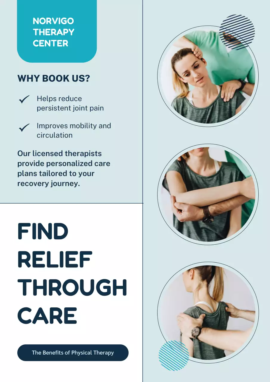 Teal Modern Therapy Promotion Poster