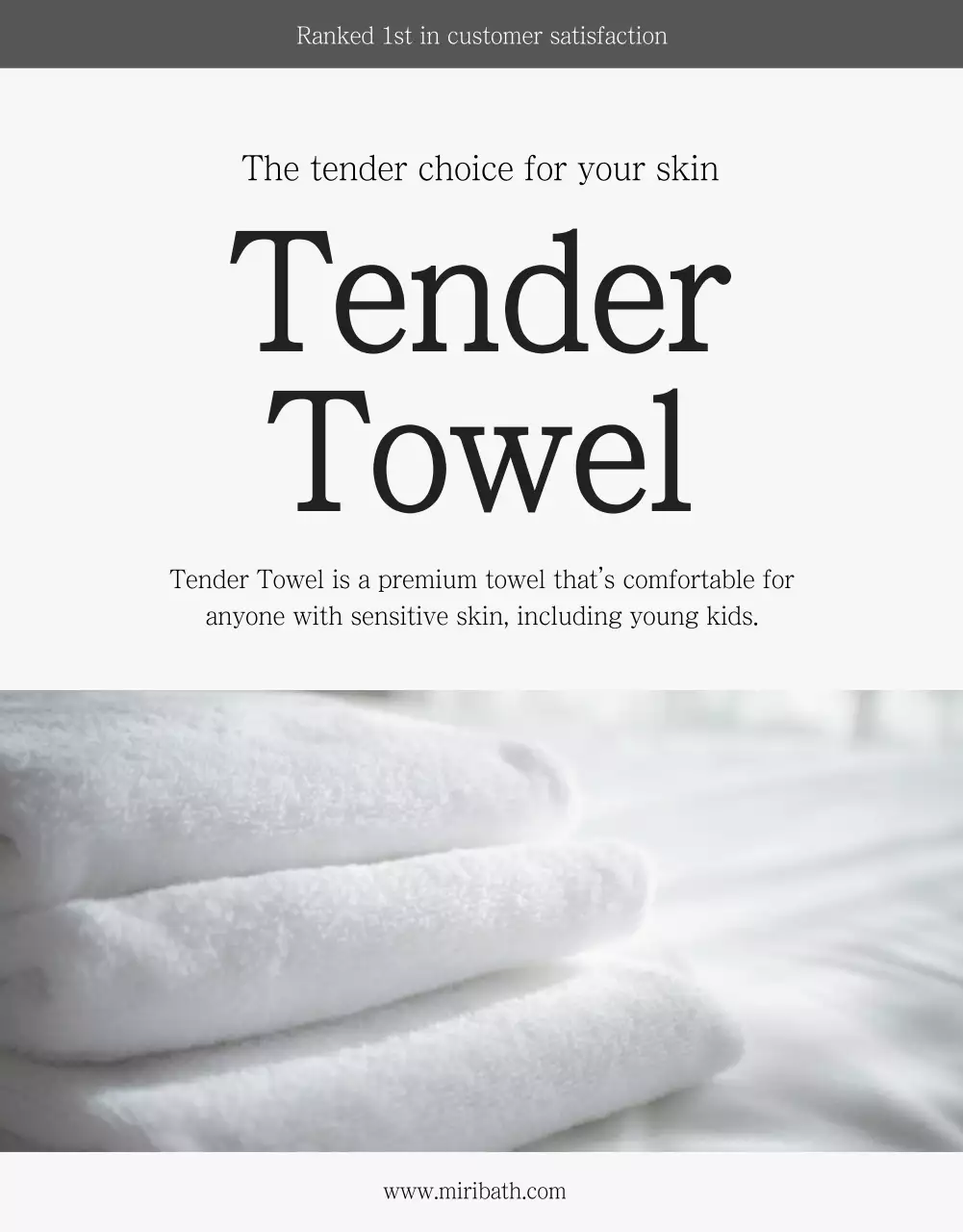 Poster quảng cáo khăn tắm đơn giản màu trắng