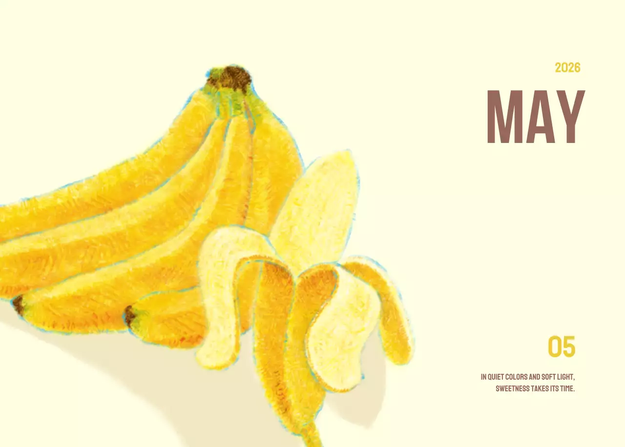 아이보리 심플 과일 달력