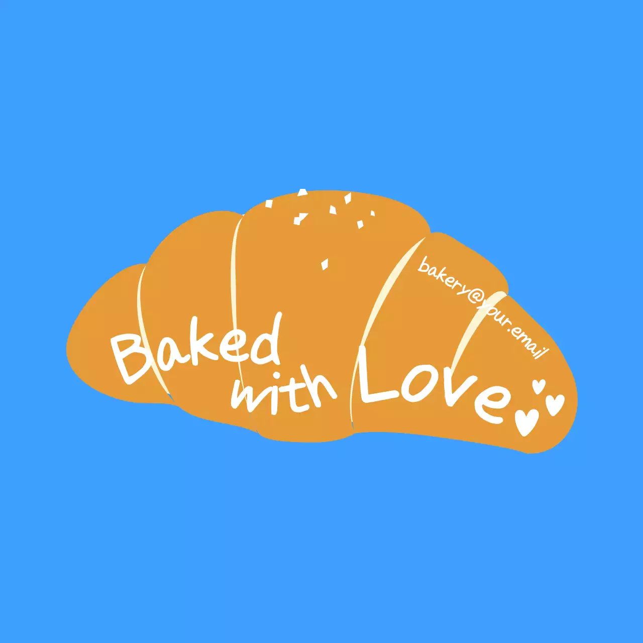 青 シンプル ベーカリー ロゴ イラスト