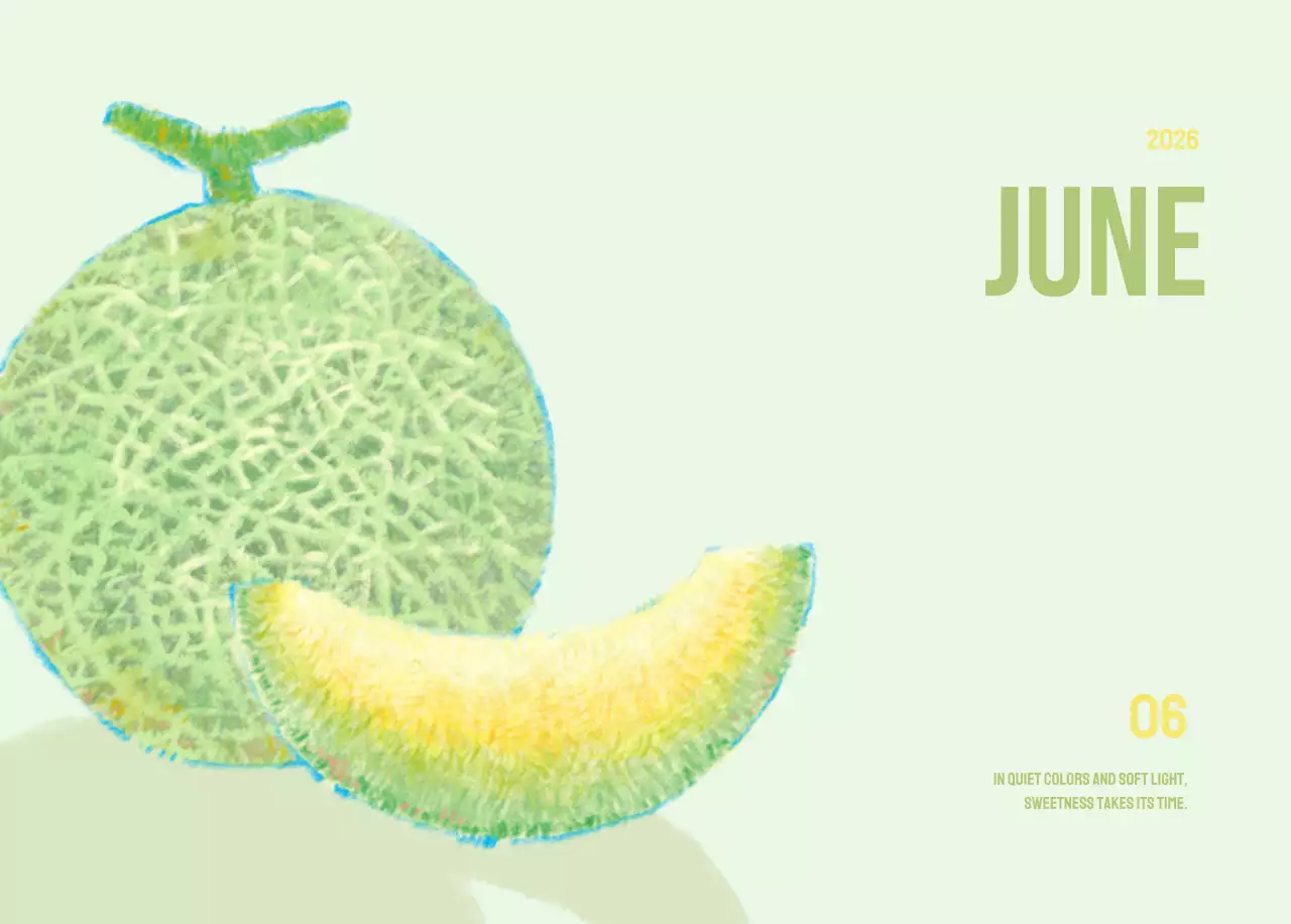 아이보리 심플 과일 달력