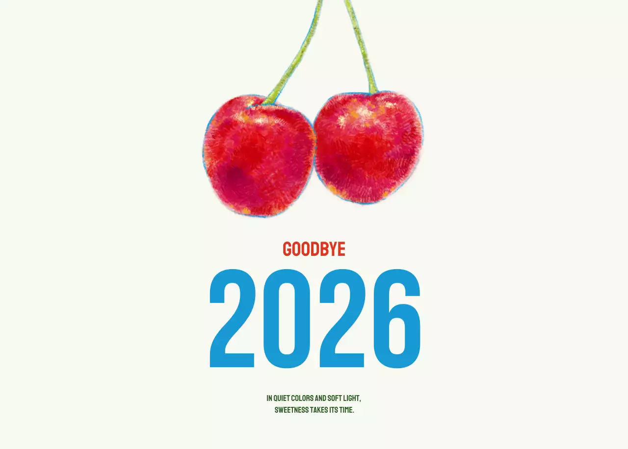 아이보리 심플 과일 달력