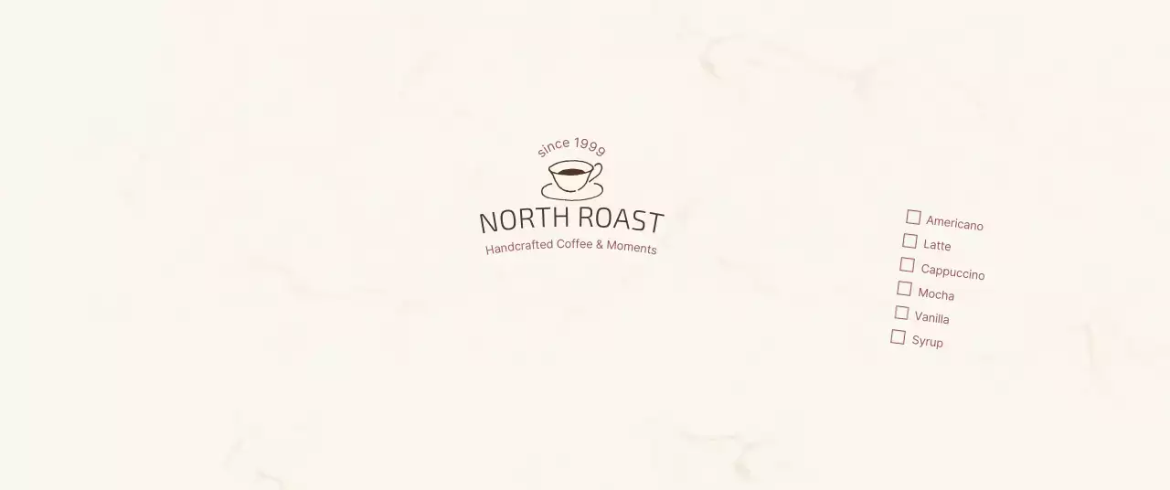 アイボリー シンプル コーヒー メニュー表 チェックリストロゴ