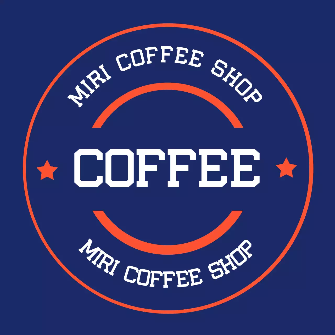 青 シンプル コーヒー ロゴ テキスト