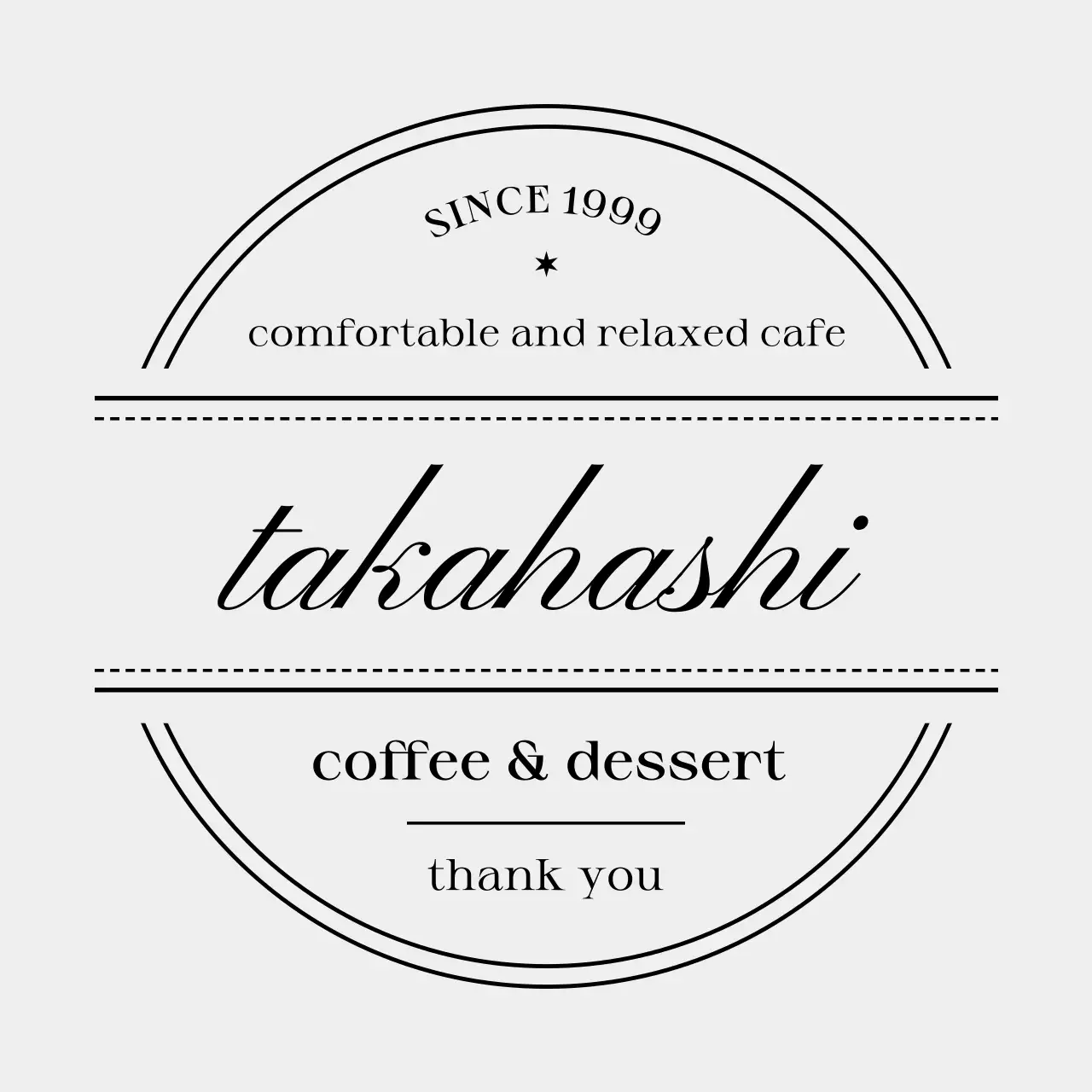 白黒 シンプル カフェ ロゴ テキスト