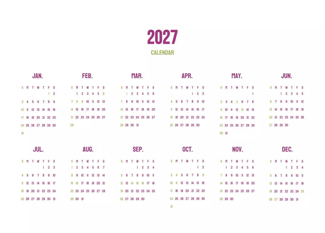 아이보리 심플 과일 달력