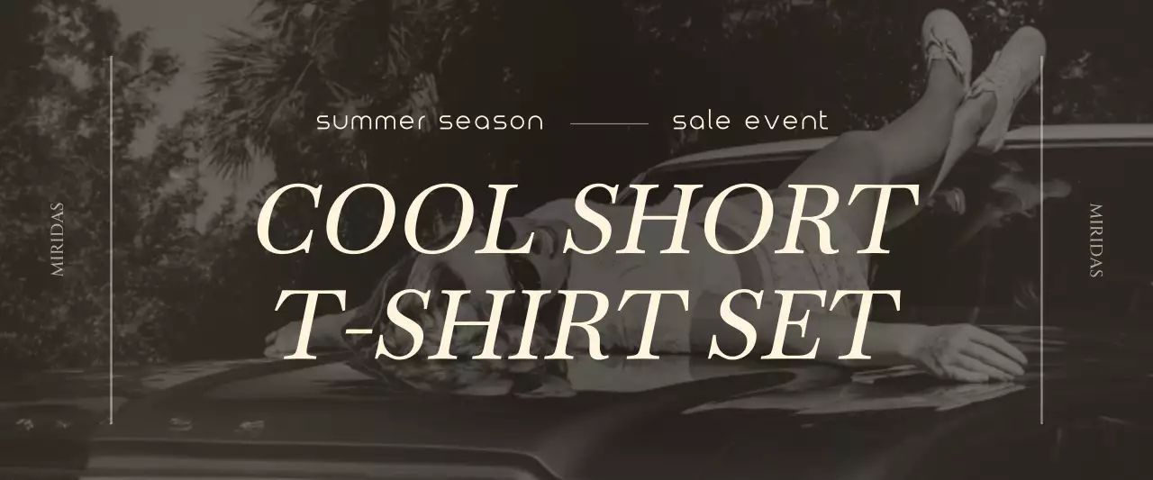 茶色と淡い黄色のシンプルなコンセプトの割引イベント