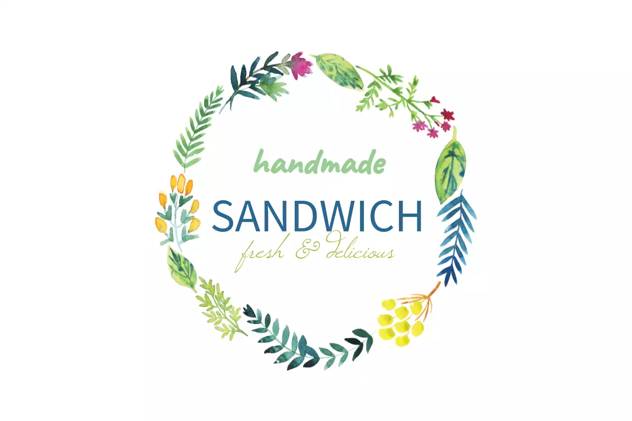 カラフル 手書き 食品 ロゴ ファンシーバナー