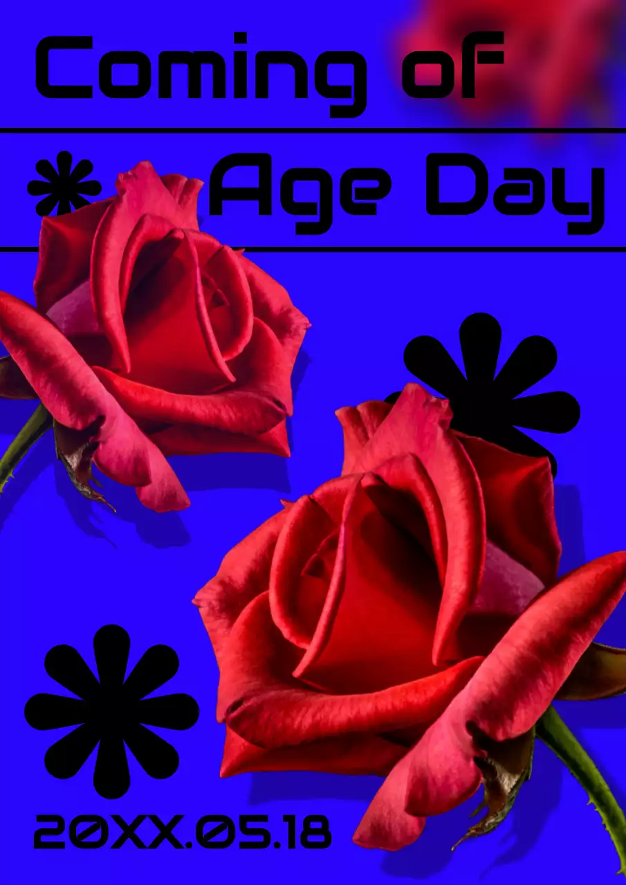 Blue Retro Celebration Announcement Poster