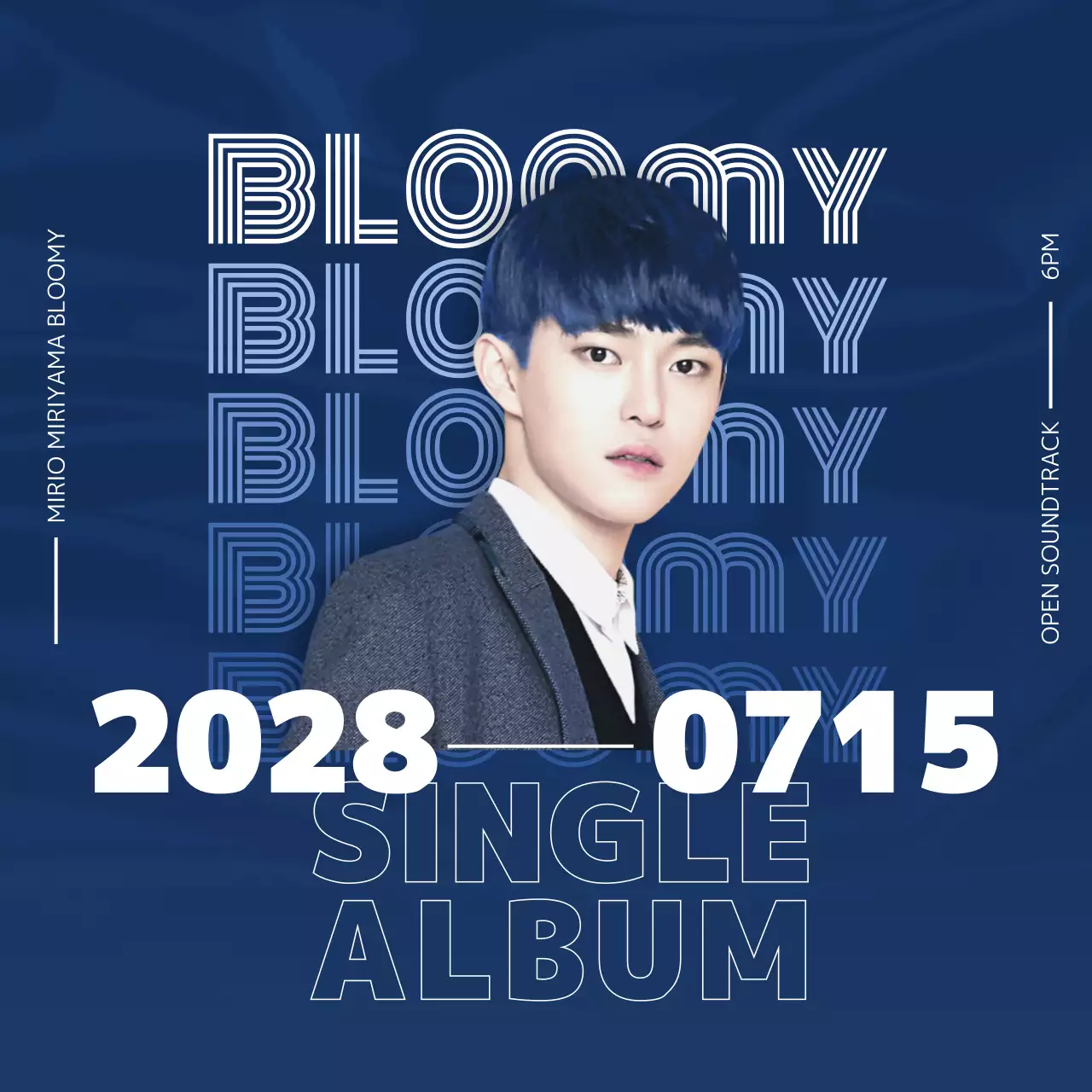 青 モダン 音楽 ポスター