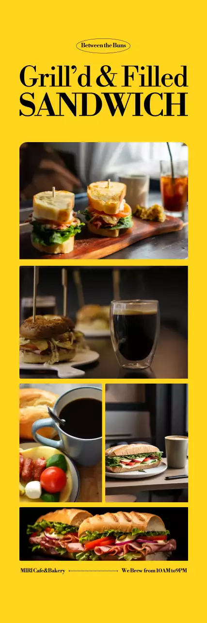 노랑 모던 샌드위치 광고