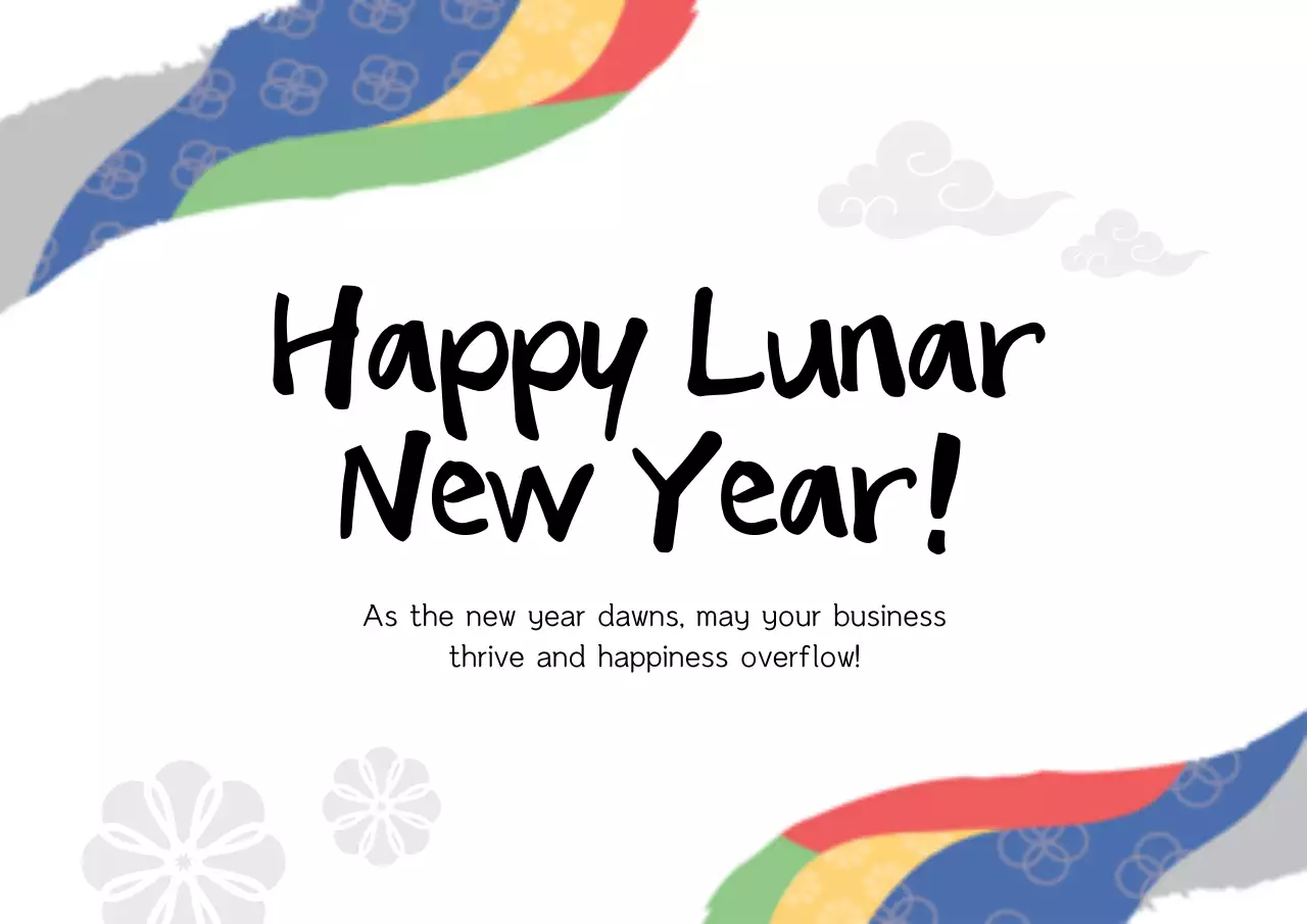 Poster Undangan Tahun Baru Tradisional Berwarna-warni