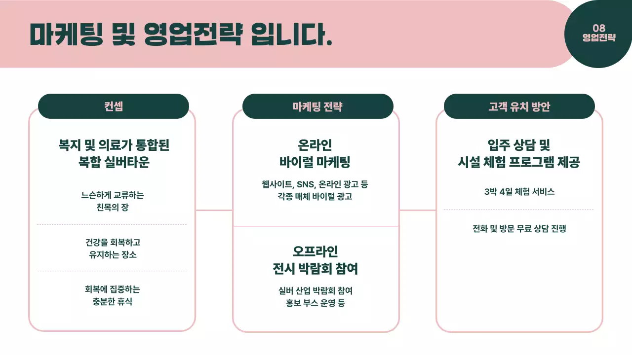 초록 모던 실버타운 기획서