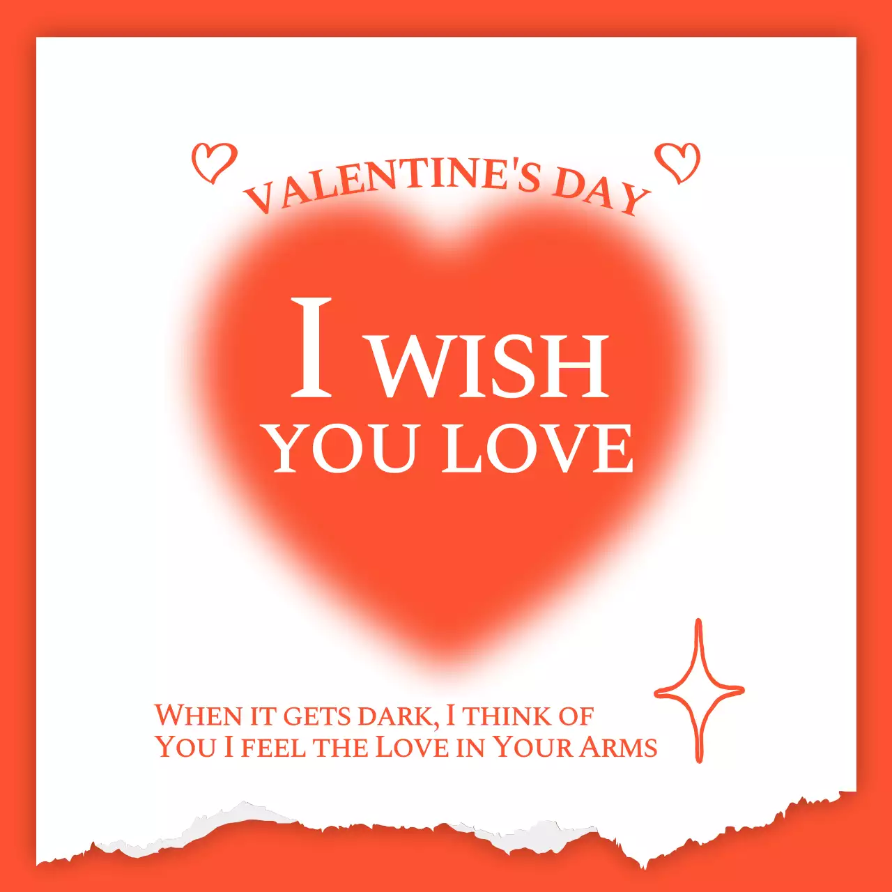 赤 シンプル バレンタイン メッセージカード