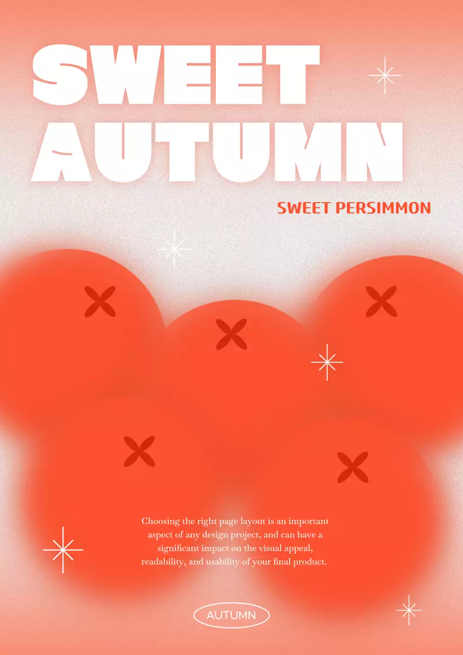 오렌지 레트로 가을 프로모션 포스터