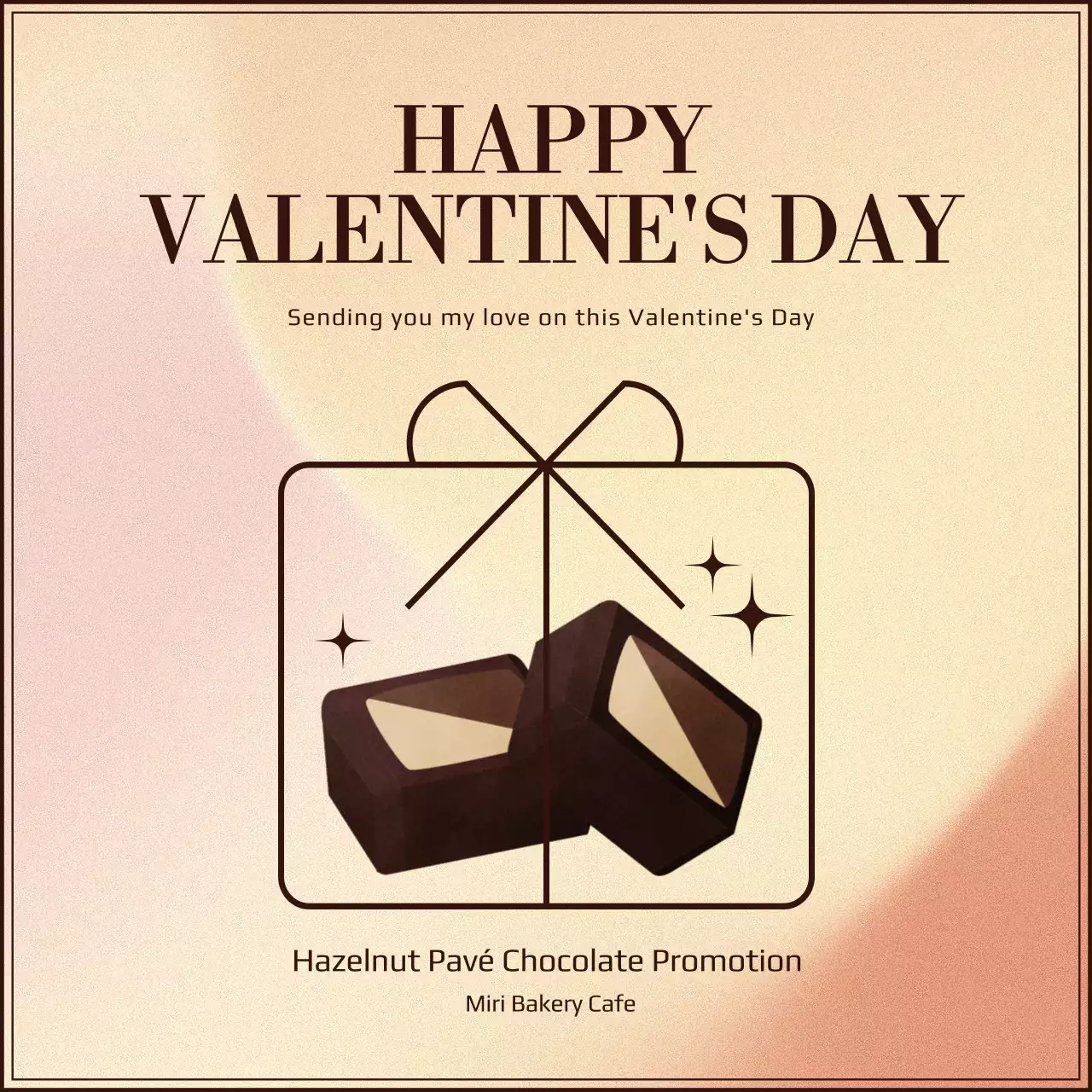 Sentimental Valentine's Day chocolates in pink-beige hues