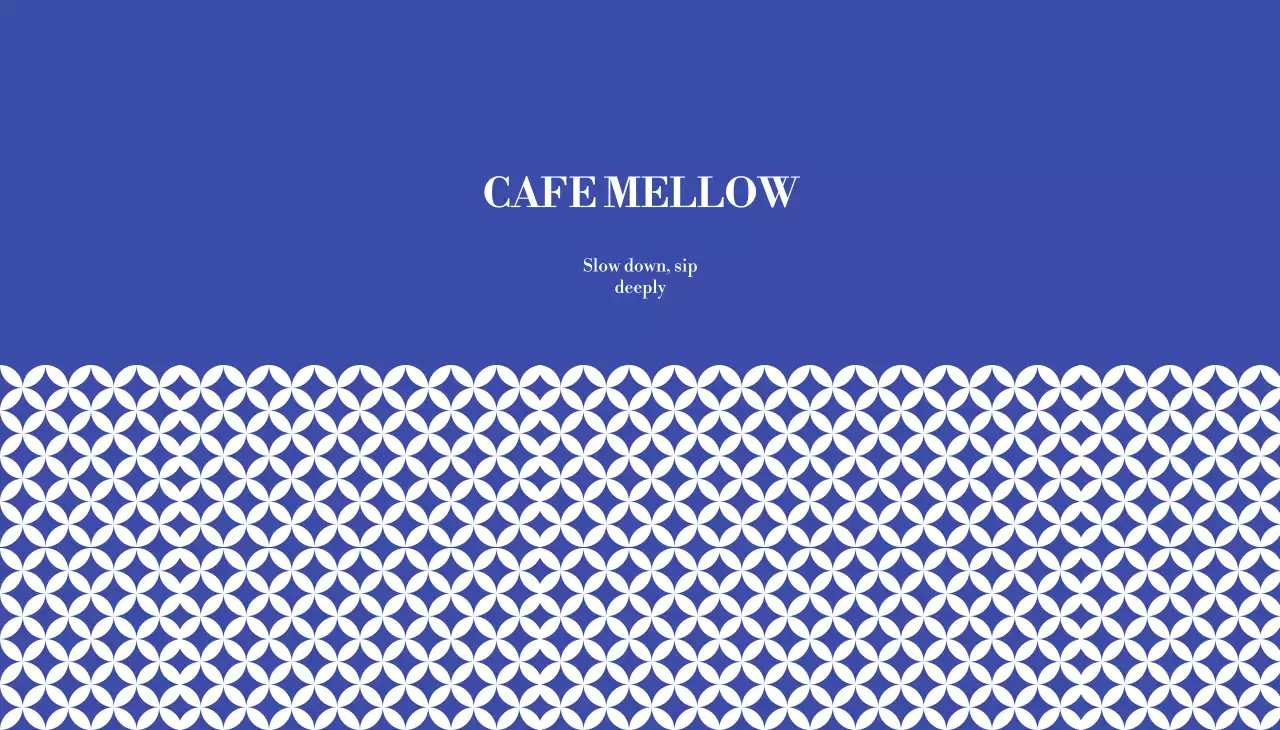 青 シンプル カフェ メニュー パターン