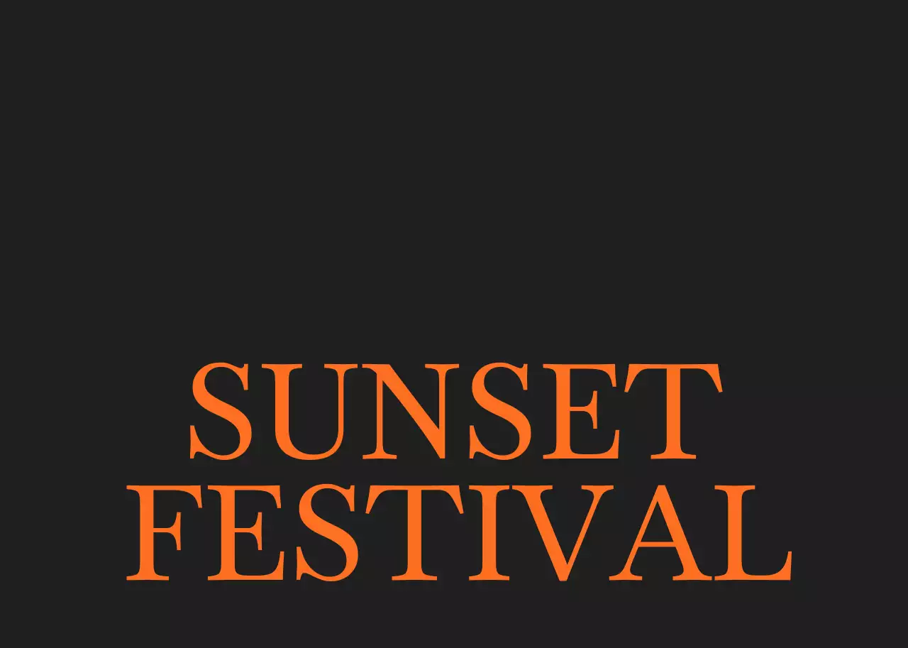 黒 モダン フェスティバル ロゴ テキストシンプル