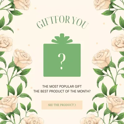 Green Floral Gift Promotion Social Media Post