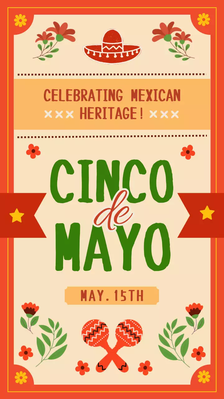 Postagem de anúncio do evento mexicano tradicional laranja no Instagram