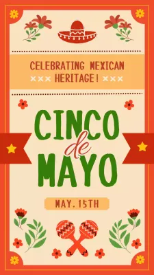 Postagem de anúncio do evento mexicano tradicional laranja no Instagram