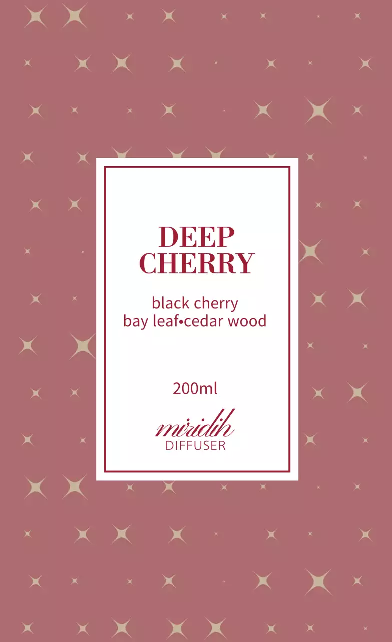 レッドグリッターパターンディフューザーラベル