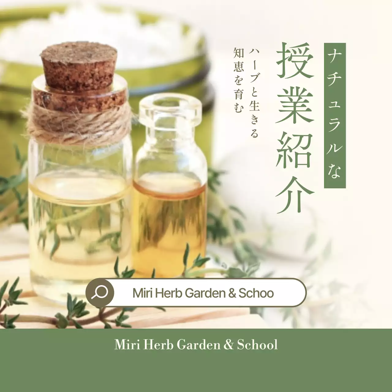 緑 ナチュラル ハーブ 授業紹介 教室紹介ナチュラル