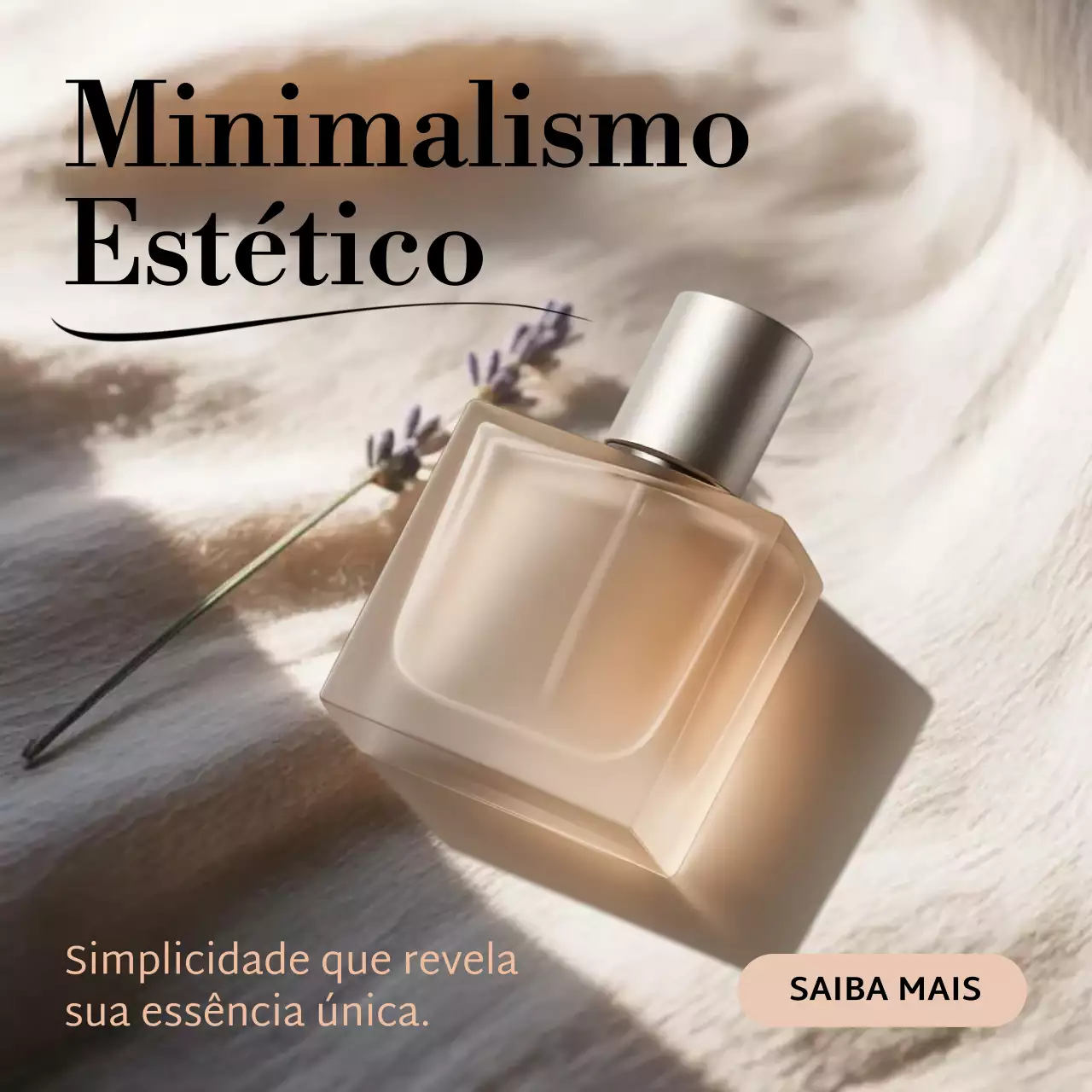 Publicação de perfume minimalista bege no Instagram