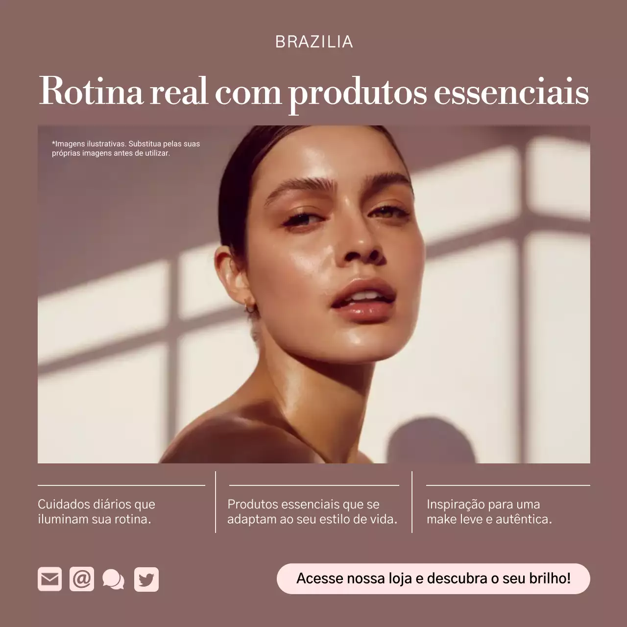 Postagem promocional de cuidados com a pele modernos bege no Instagram