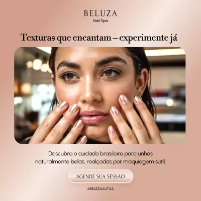 Postagem promocional de unhas elegantes bege no Instagram
