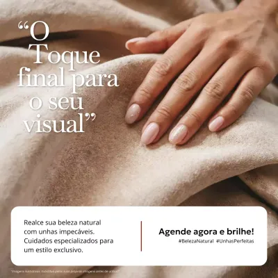Publicação de beleza elegante bege no Instagram
