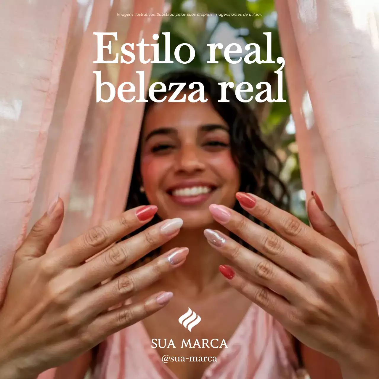 Publicação de anúncio de beleza elegante rosa no Instagram