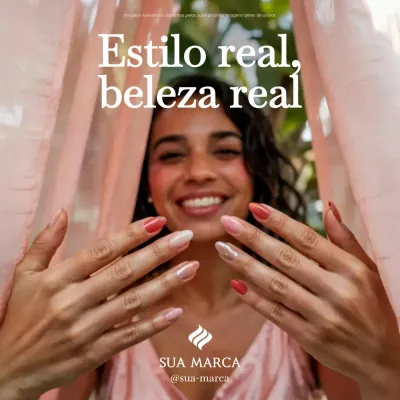 Publicação de anúncio de beleza elegante rosa no Instagram