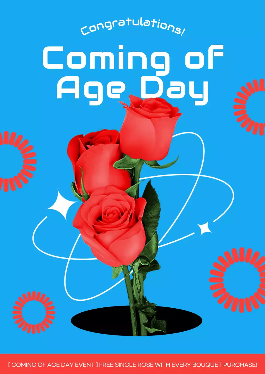 Blue Modern Celebration Promotion Poster