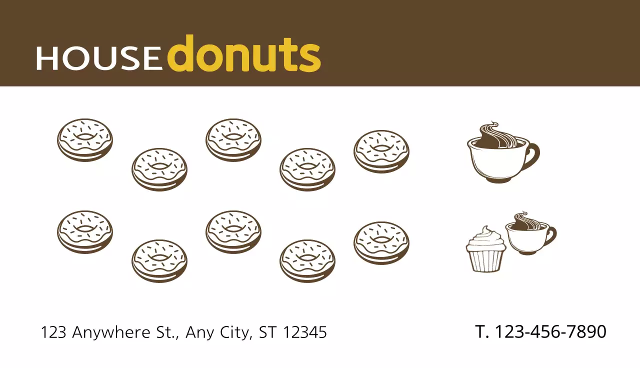 Brown Simple Donuts Promotion Business Card