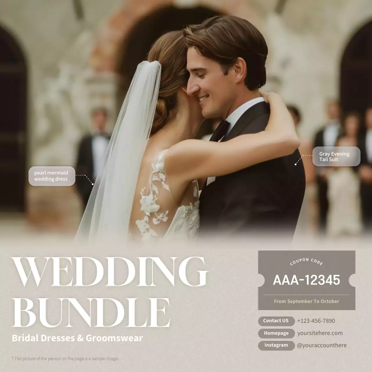 Beige Elegant Wedding Promotion Social Media Post