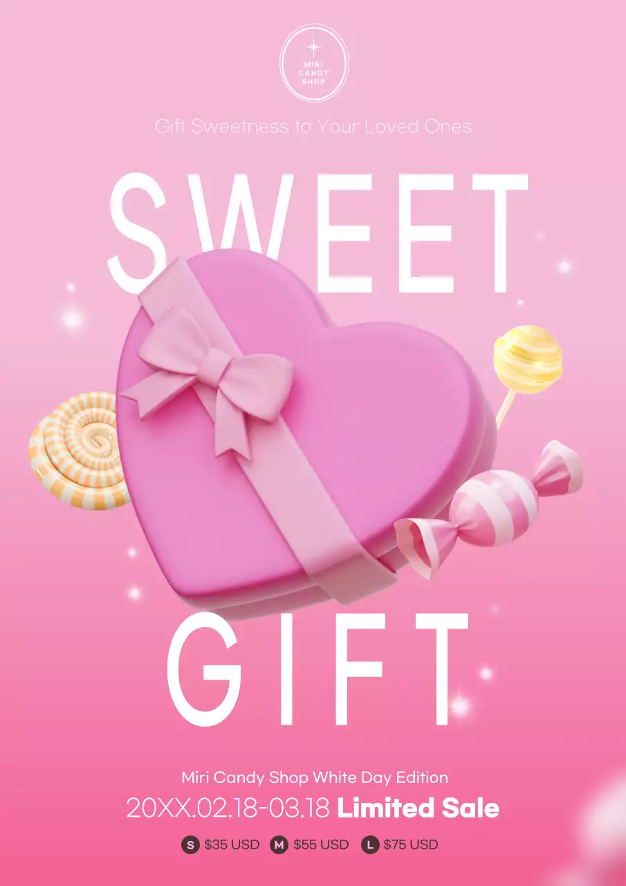 Pink Trendy Candy Promotion Poster