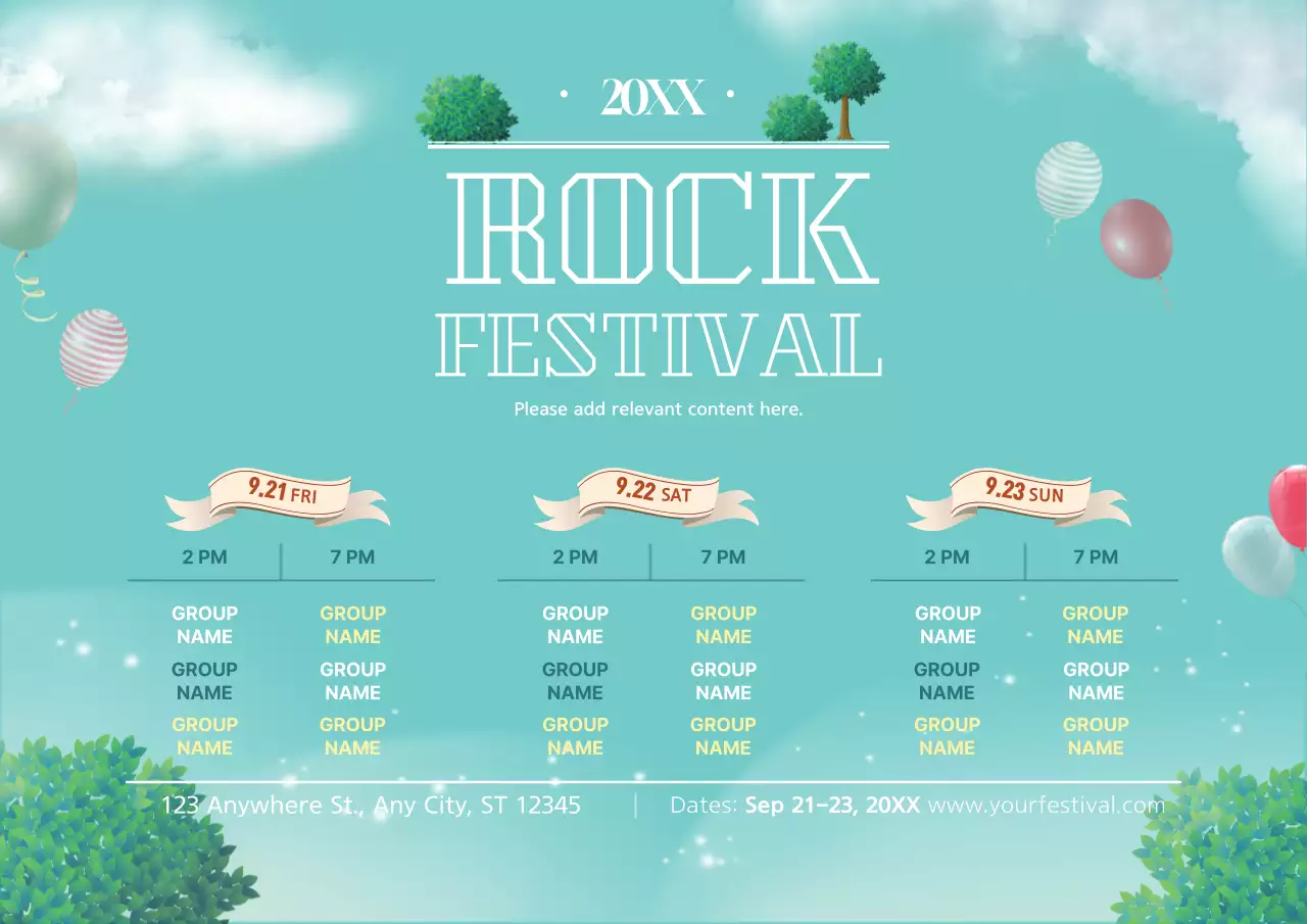 Blue Modern Rock Event Poster