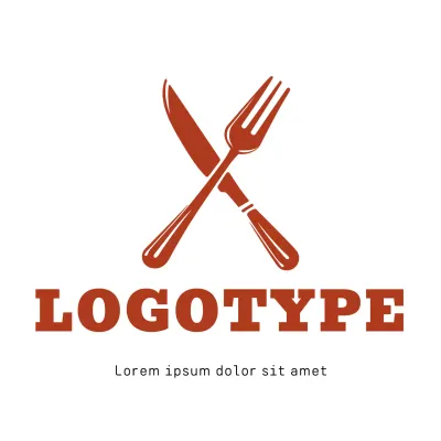 Red Minimal Restaurant Logo