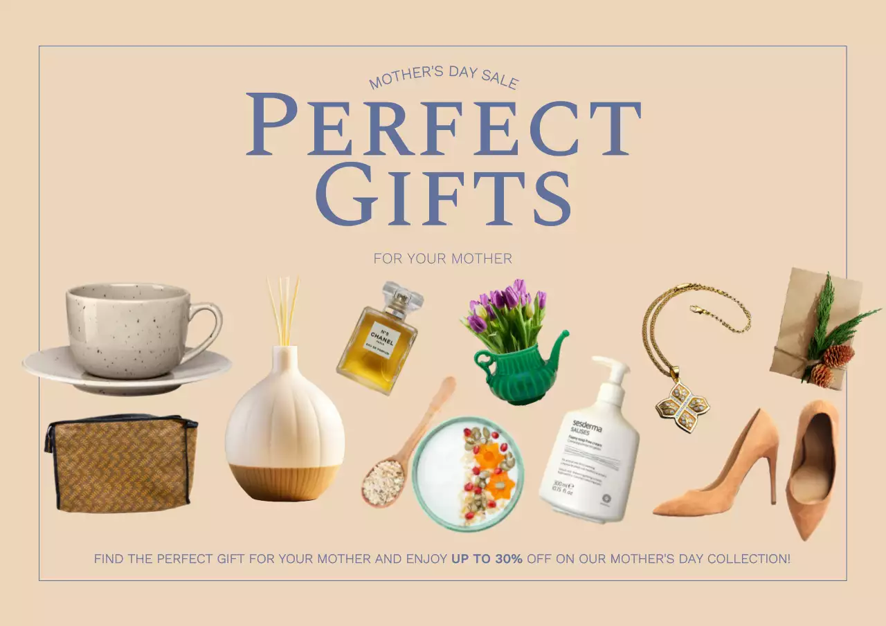 Beige Elegant Gifts Promotion Poster