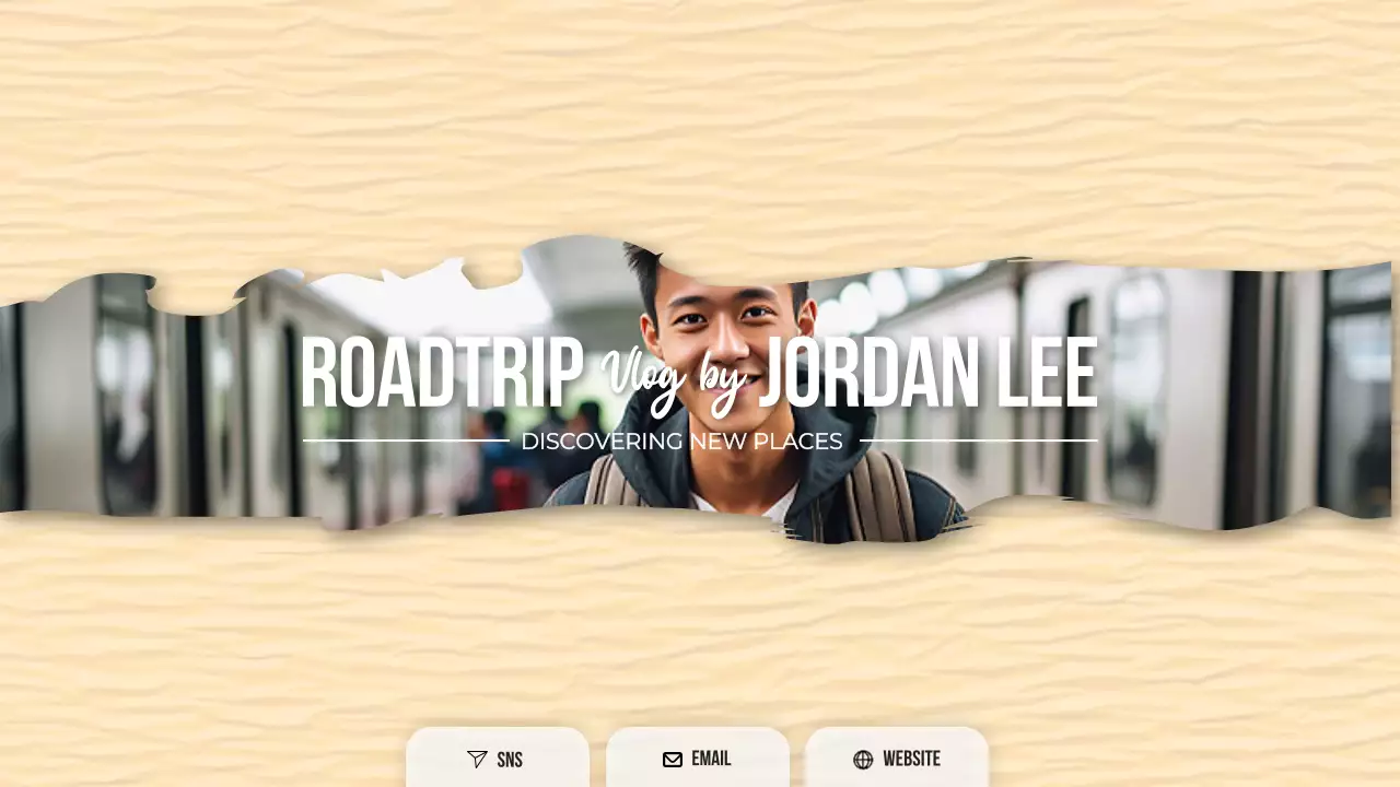 Beige Trendy Travel Vlog YouTube Thumbnail