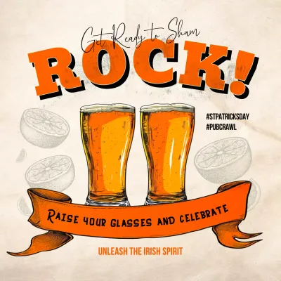 orange retro beer promotion