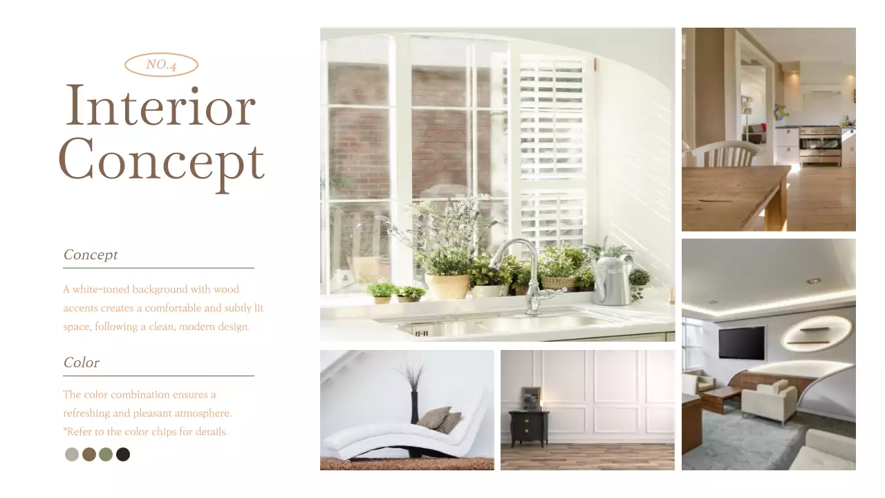 베이지색 우아한 주방 가이드 프레젠테이션