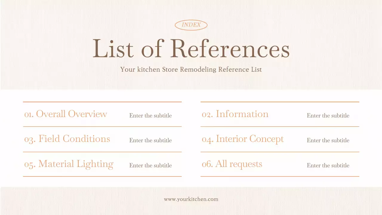 베이지색 우아한 주방 가이드 프레젠테이션