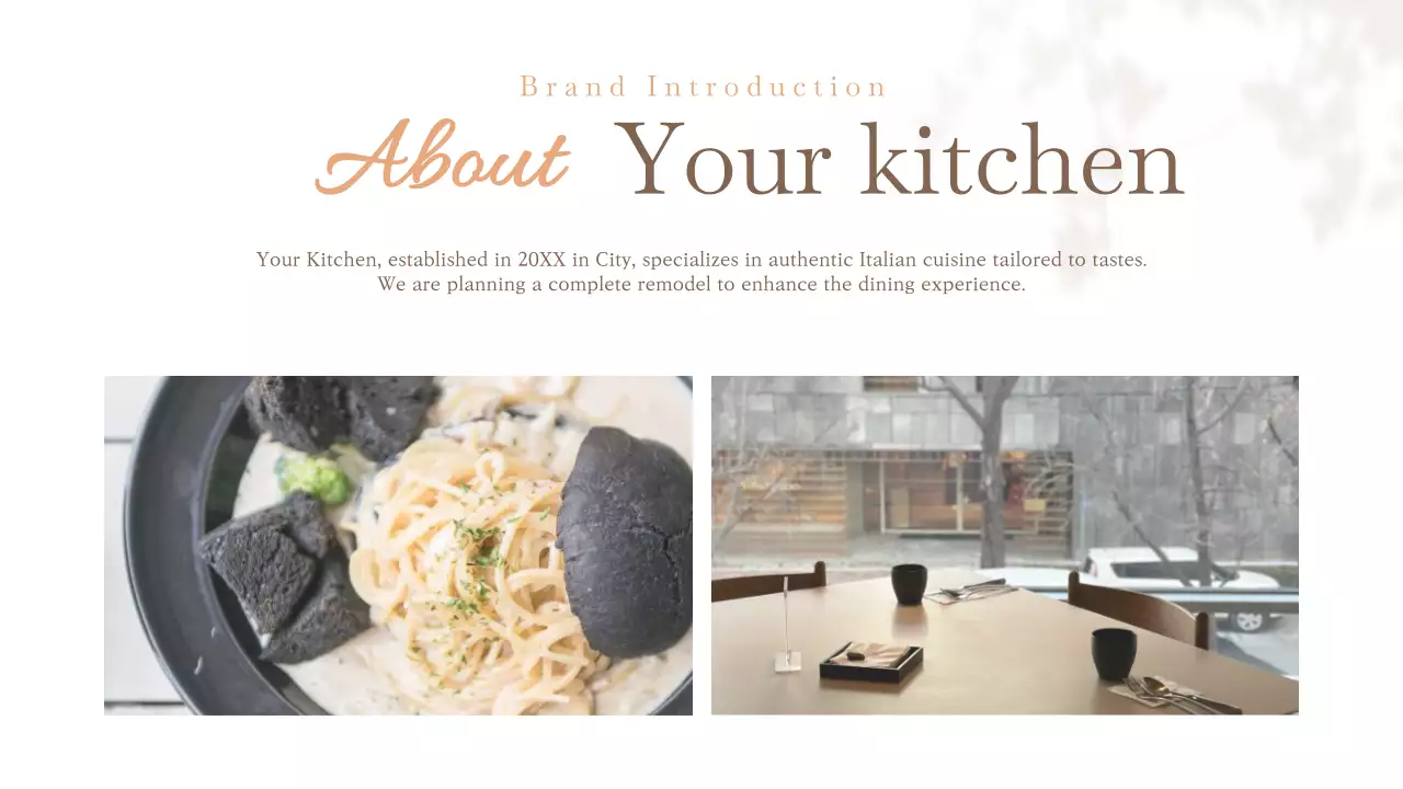 베이지색 우아한 주방 가이드 프레젠테이션