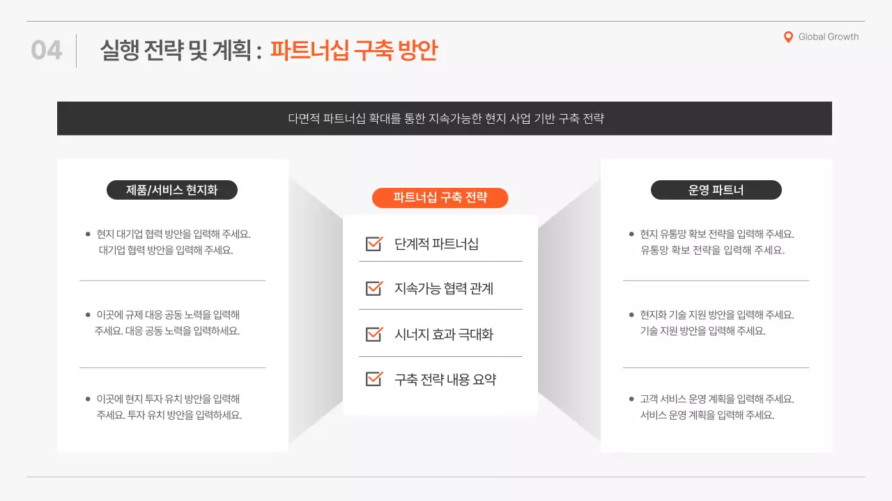 주황의 심플한 글로벌 전략 제안서