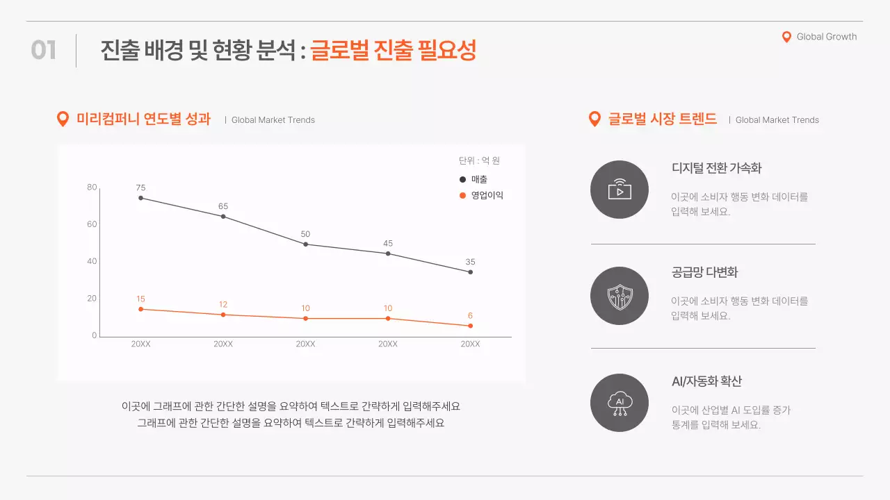 주황의 심플한 글로벌 전략 제안서